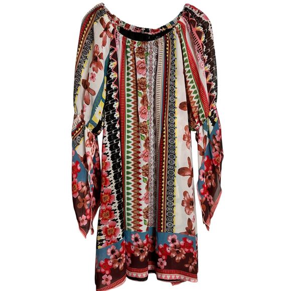 New Directions Geometric Floral Print Shift Dress -‎ Size XL - Picture 1 of 5